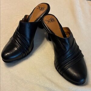Sofft Black Leather Mules